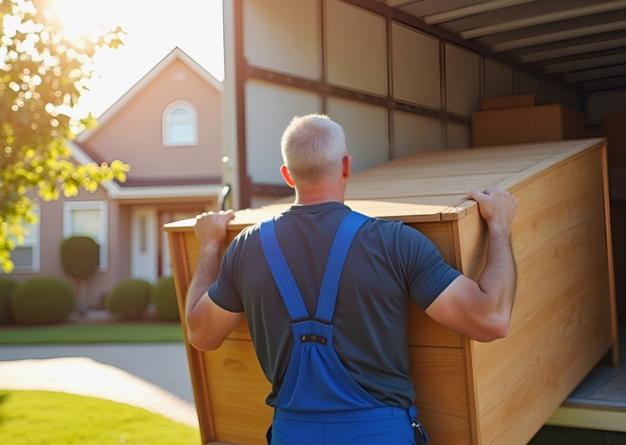 Movers loading a truck in Warwick, Rhode Island