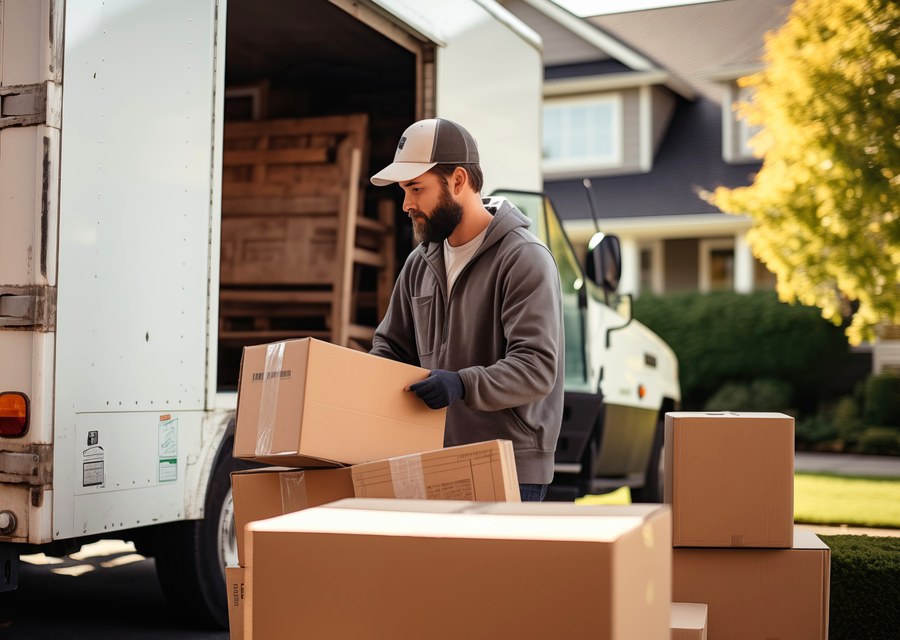 Movers loading a truck in Chicago, Illinois