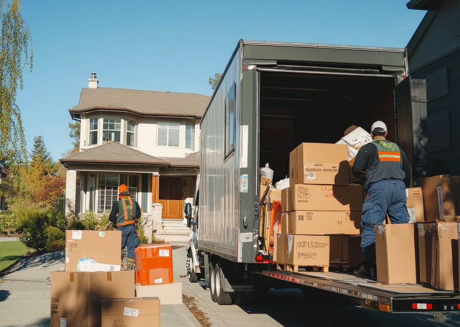 Movers loading a truck in Jacksonville, Florida