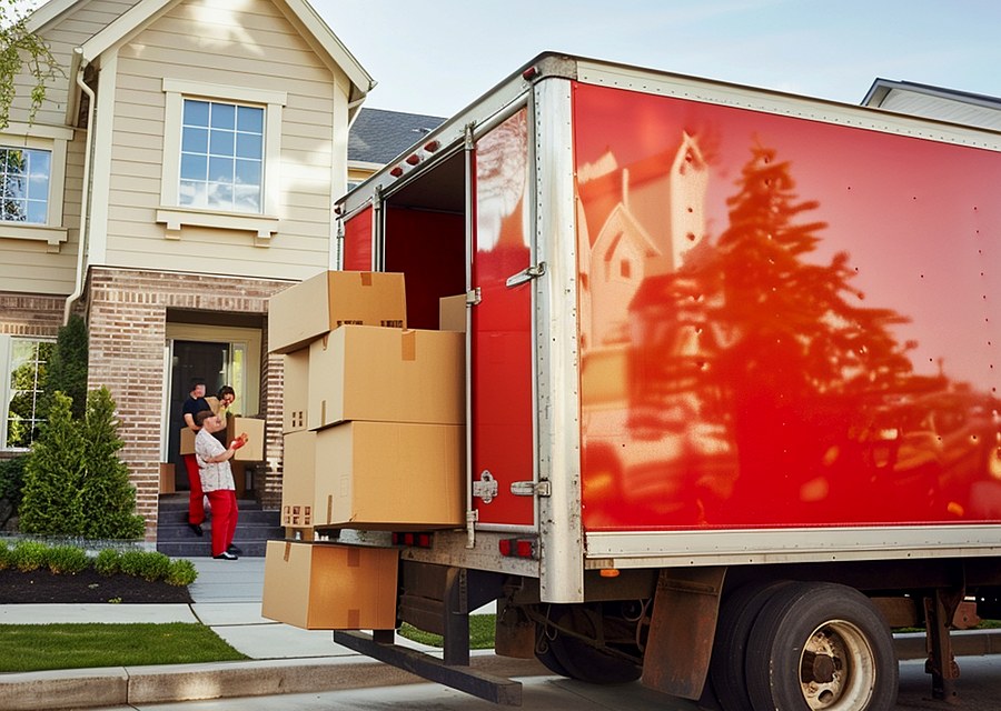Movers loading a truck in Colorado Springs, Colorado