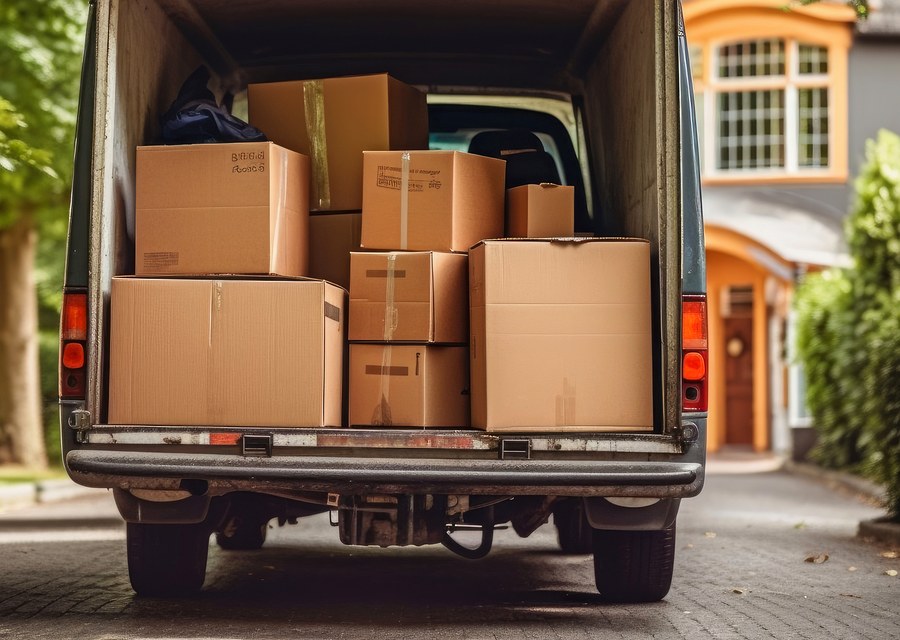 Movers loading a truck in St Louis, Missouri