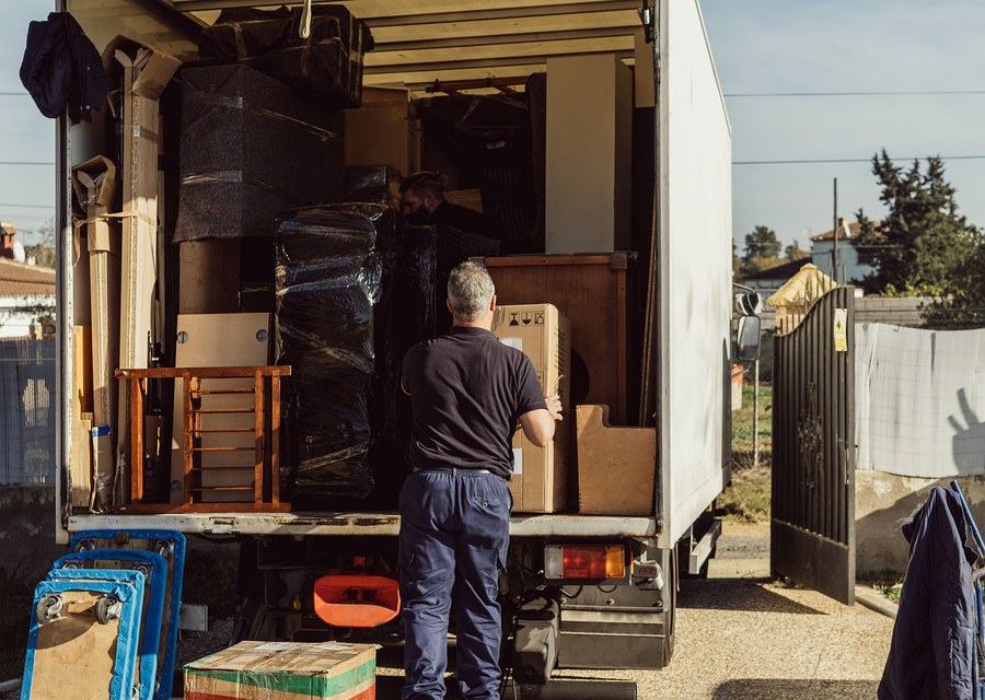 Movers loading a truck in Cincinnati, Ohio