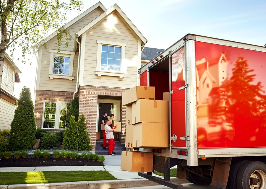 Movers loading a truck in Elizabeth, New Jersey