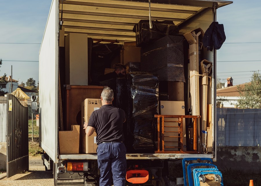 Movers loading a truck in Houston, Texas