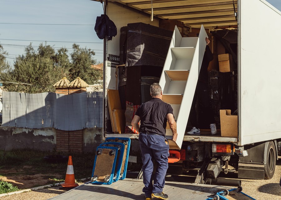 Movers loading a truck in Elizabeth, New Jersey