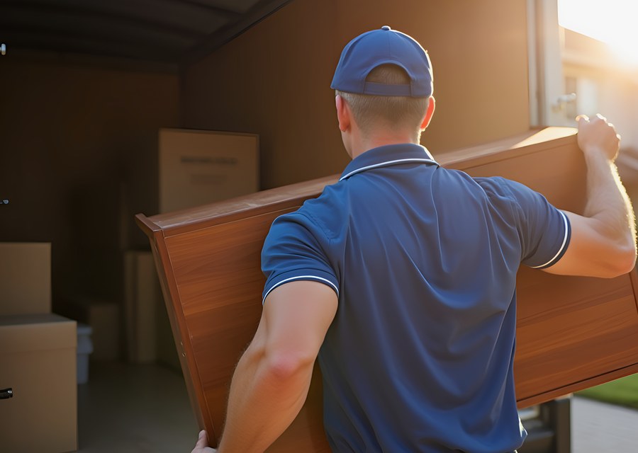 Movers loading a truck in Covington, Kentucky