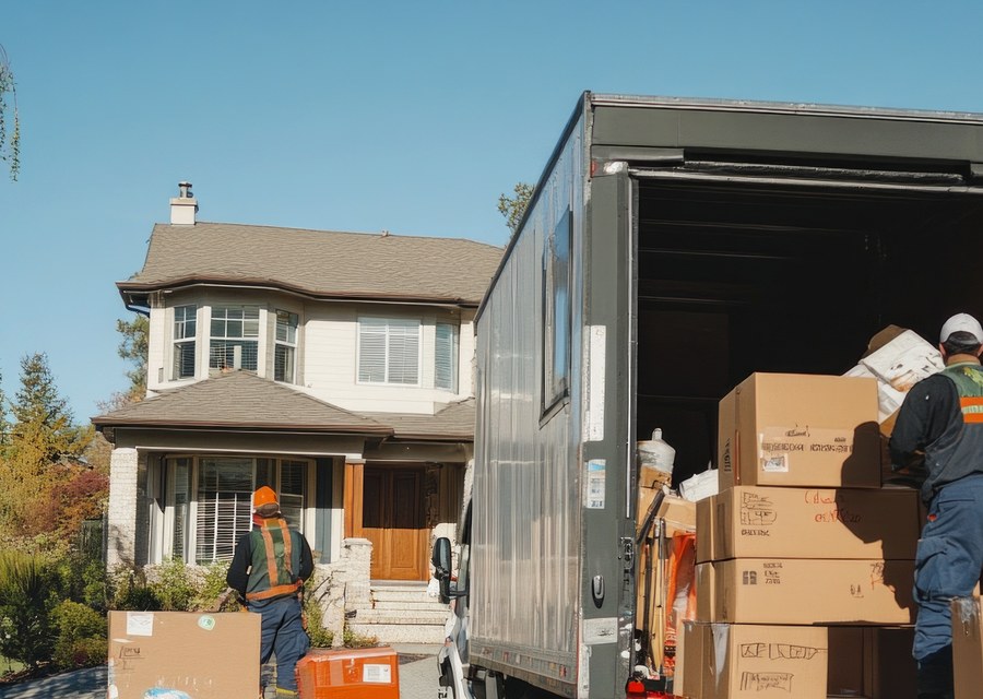 Movers loading a truck in Montgomery, Alabama
