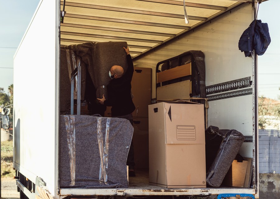 Movers loading a truck in Harrisburg, Pennsylvania