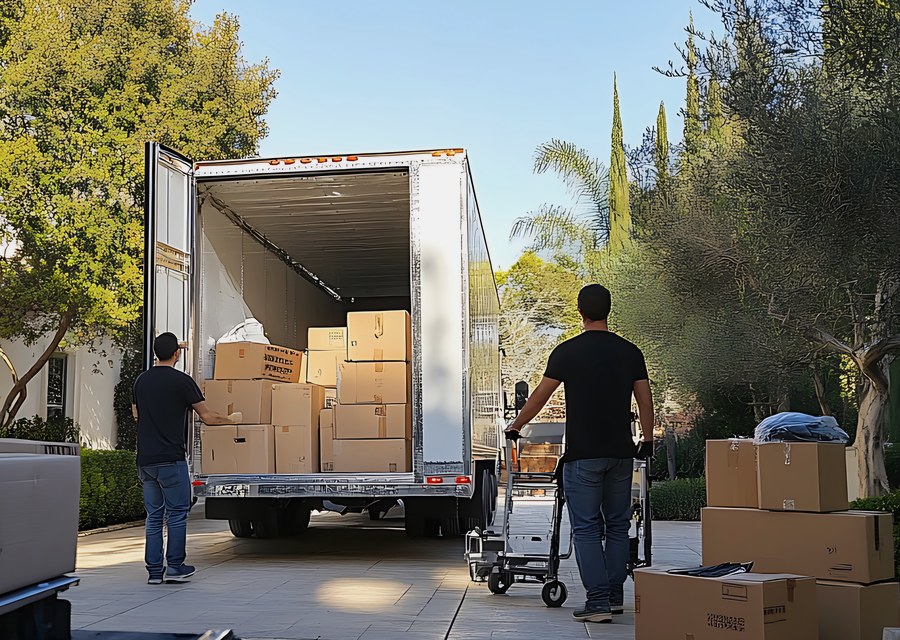 Movers loading a truck in Indianapolis, Indiana