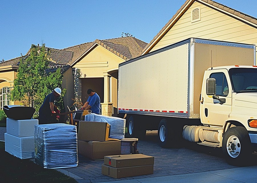 Movers loading a truck in Lawton, Oklahoma