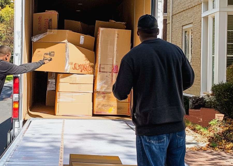 Movers loading a truck in Cleveland, Ohio