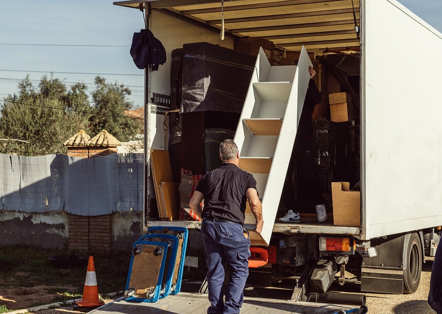 Movers loading a truck in Aurora, Illinois