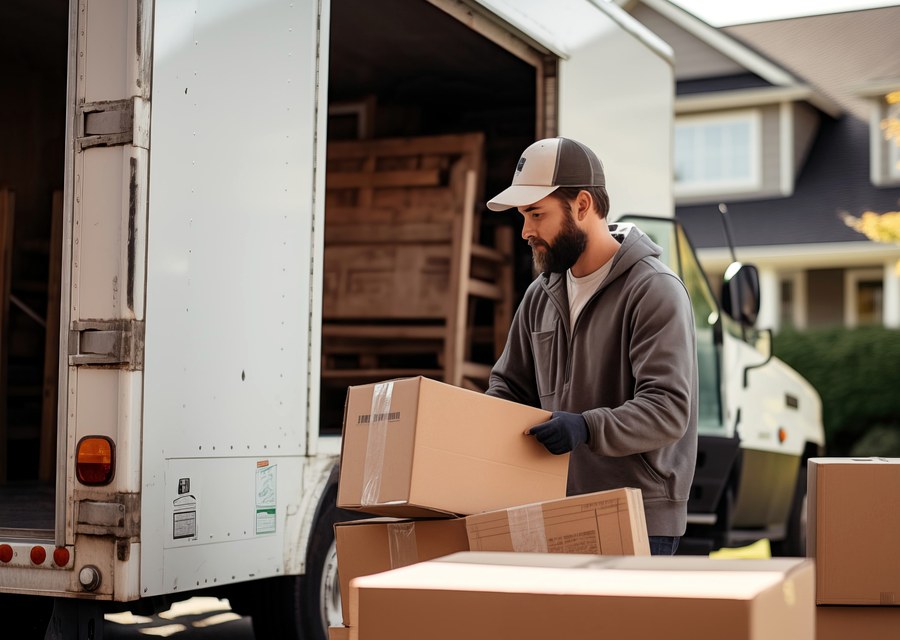 Movers loading a truck in Independence, Missouri