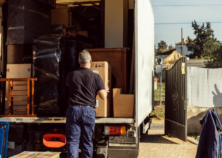 Movers loading a truck in Camden, Delaware