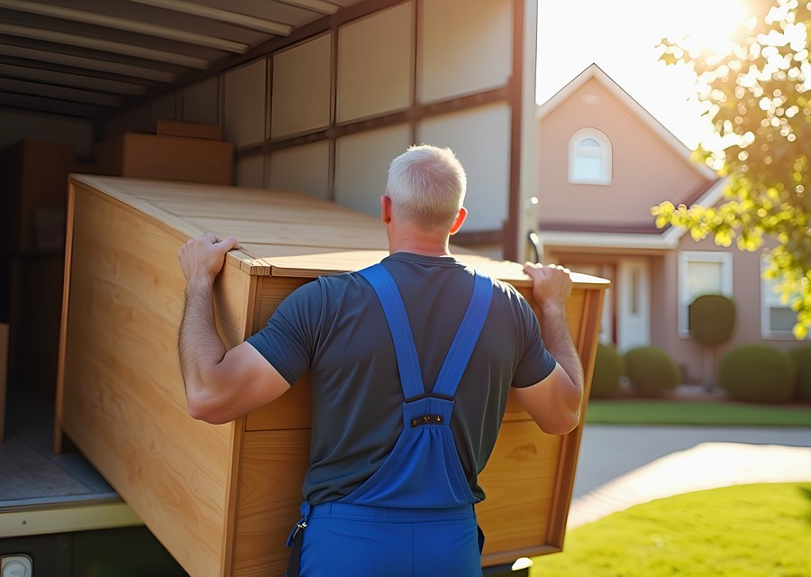 Movers loading a truck in Salina, New York