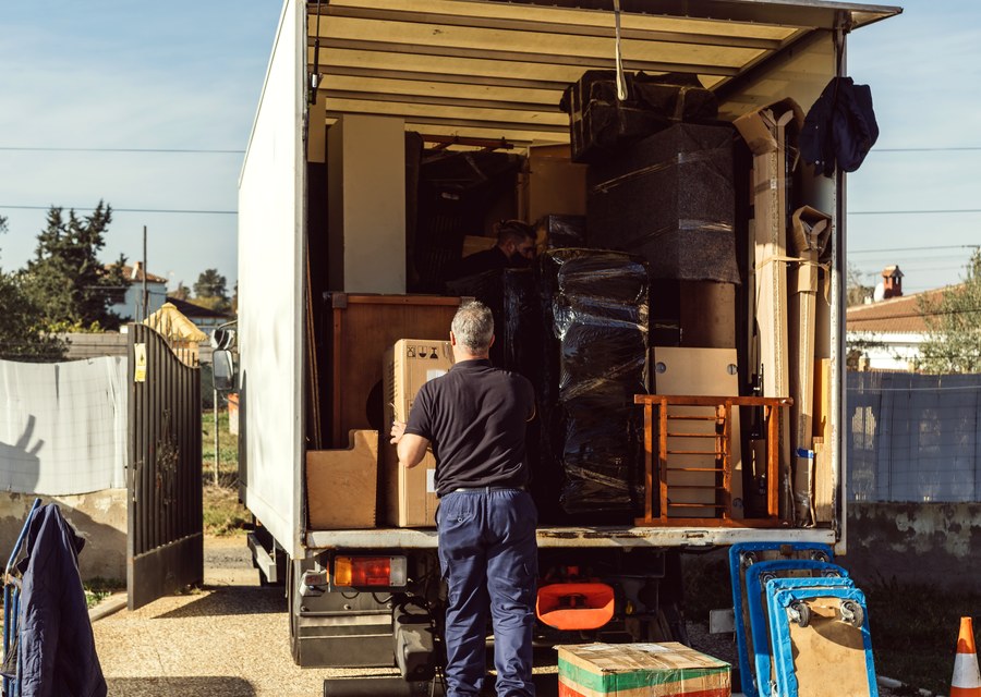 Movers loading a truck in Naperville, Illinois