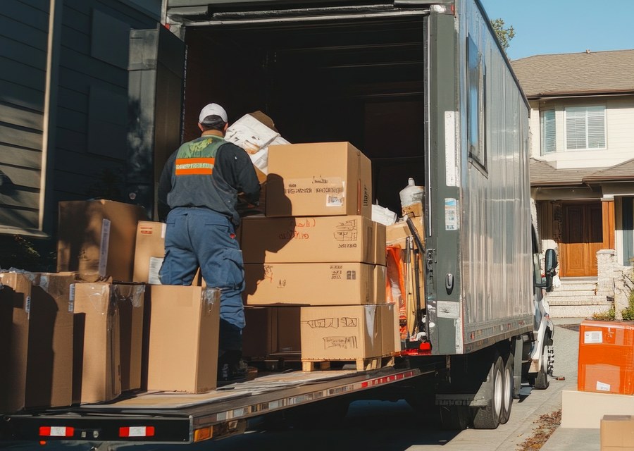 Movers loading a truck in Purvis, Mississippi