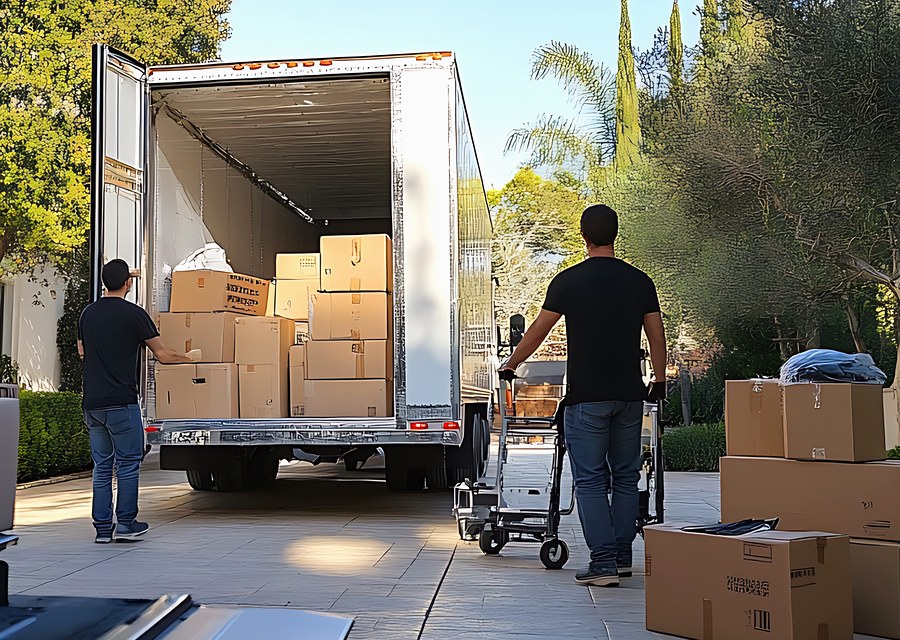 Movers loading a truck in Denver, Colorado