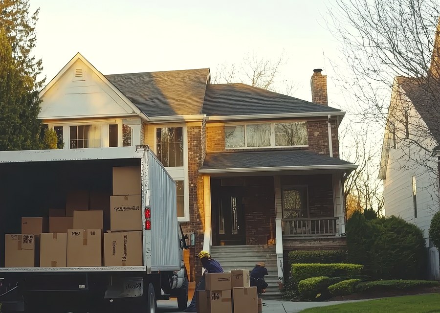 Movers loading a truck in Virginia Beach, Virginia