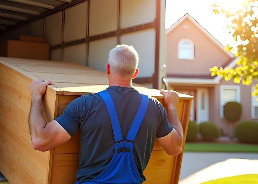 Movers loading a truck in Gladstone, Missouri