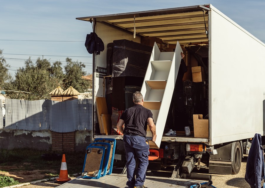 Movers loading a truck in Norfolk, Virginia