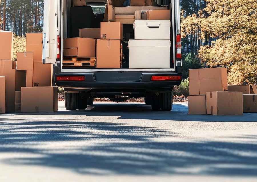 Movers loading a truck in Oklahoma City, Oklahoma
