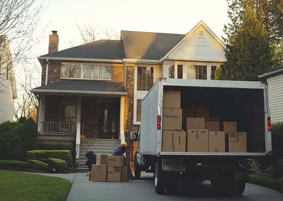 Movers loading a truck in Cleveland, Ohio