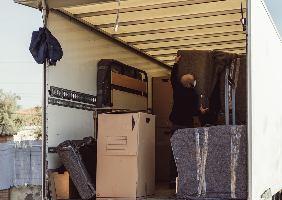 Movers loading a truck in Dallas, Texas