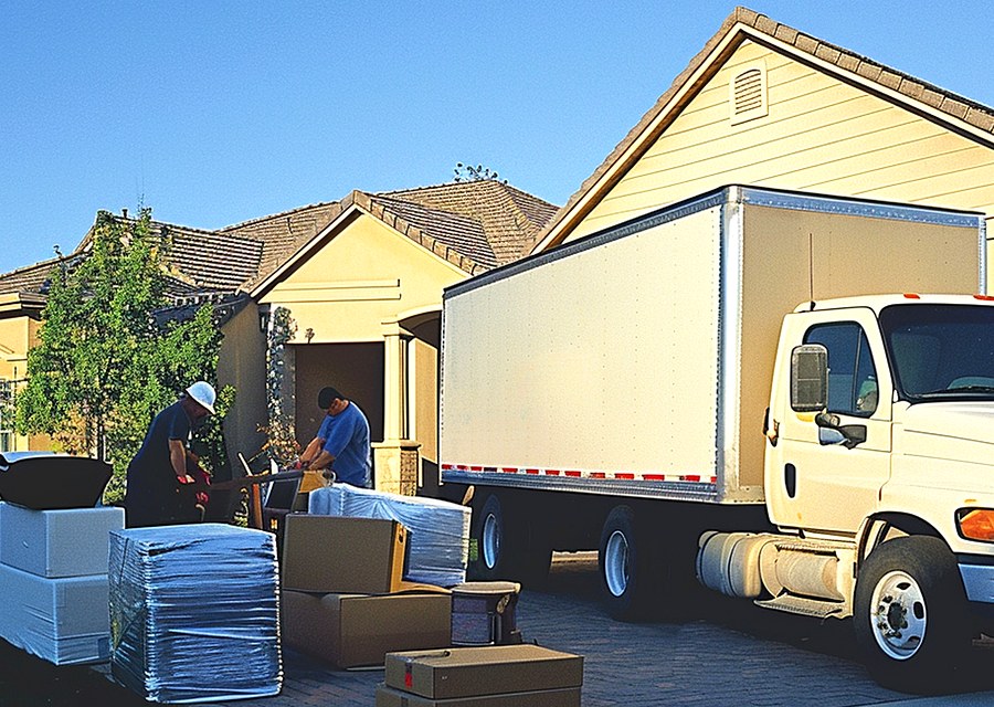 Movers loading a truck in San Jose, California