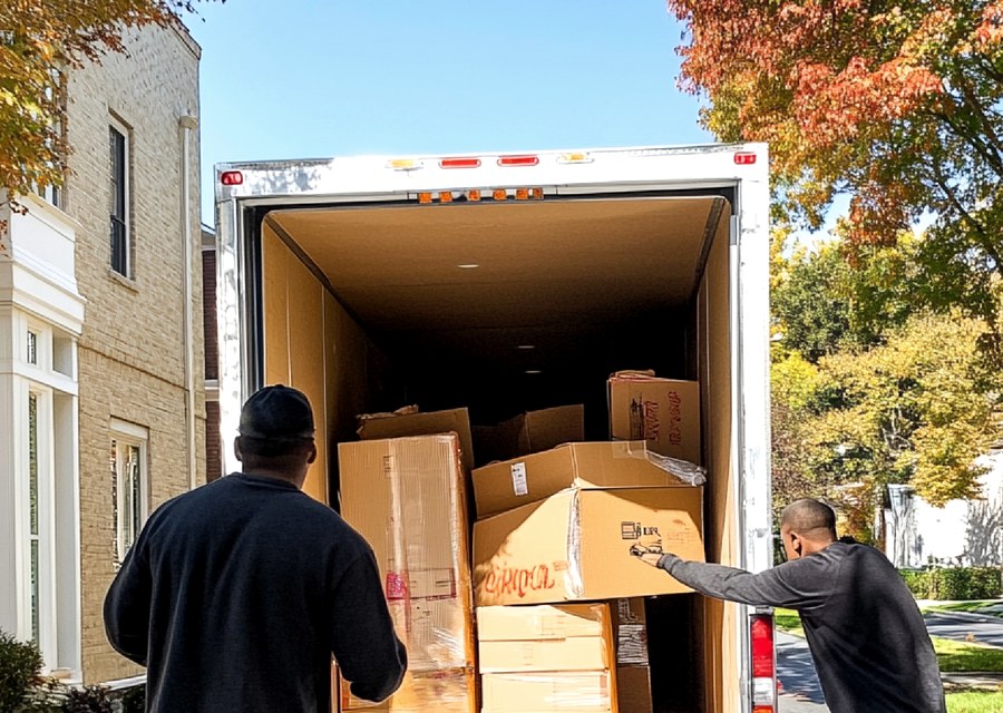 Movers loading a truck in Richmond, Virginia
