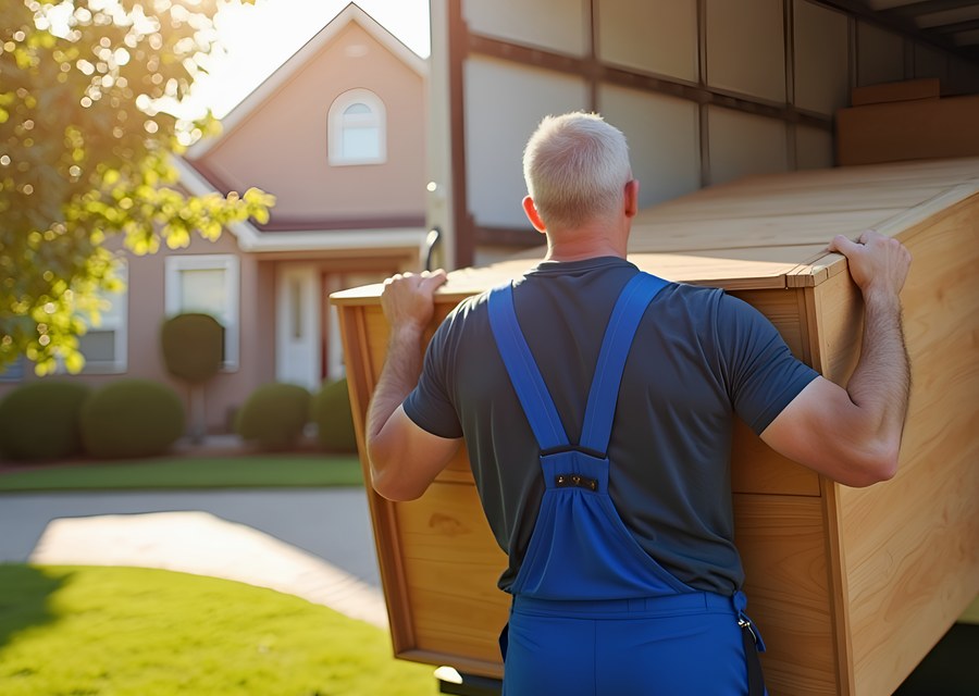 Movers loading a truck in Barrington, Rhode Island