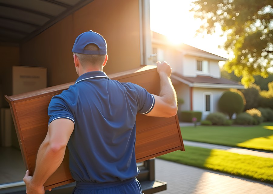 Movers loading a truck in Kansas City, Kansas
