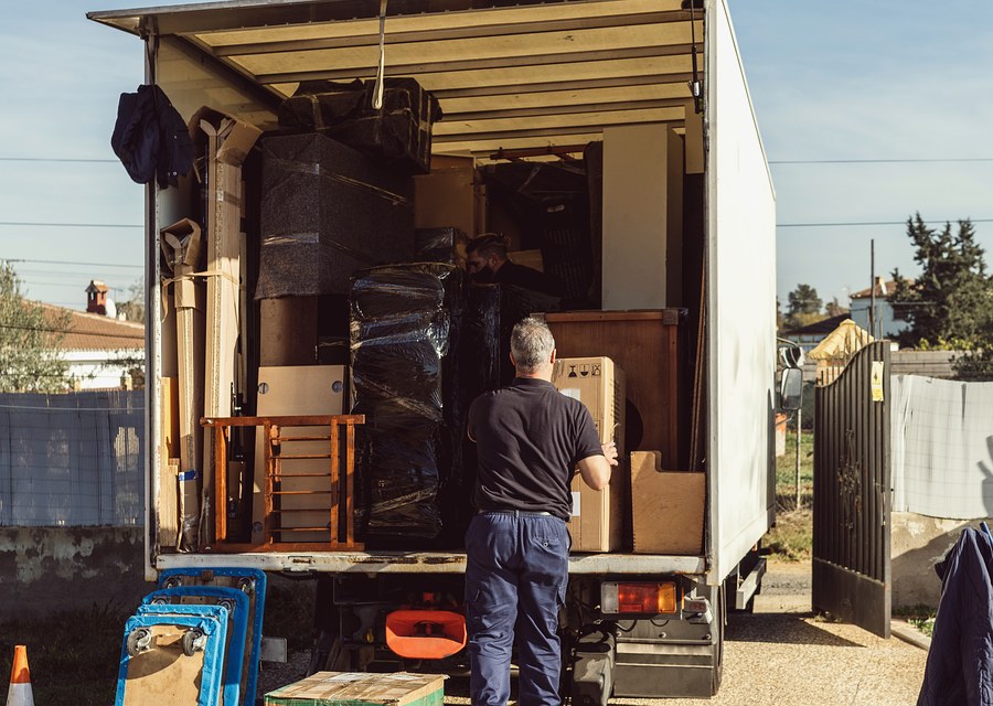 Movers loading a truck in Warren, Michigan
