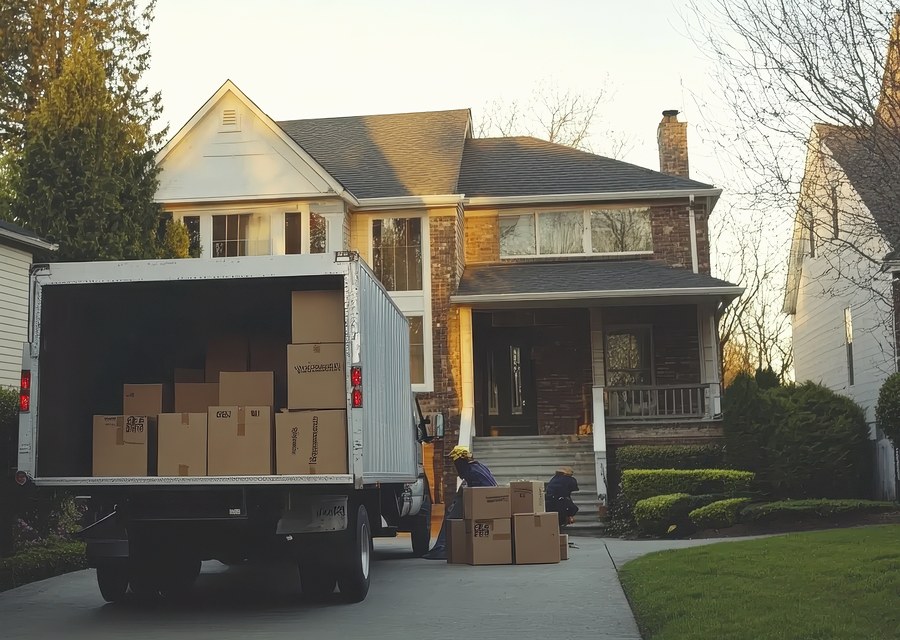 Movers loading a truck in Madison, Wisconsin