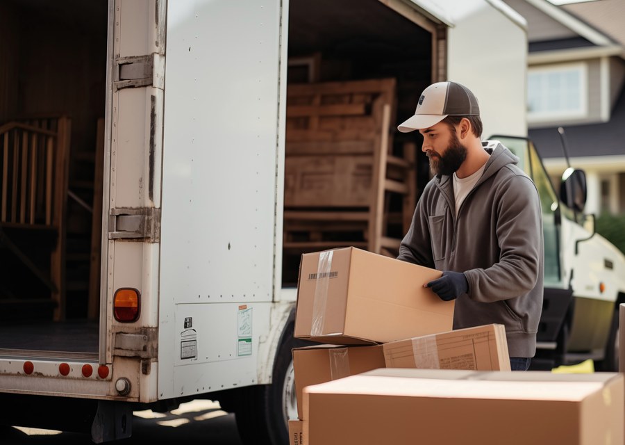 Movers loading a truck in Omaha, Nebraska