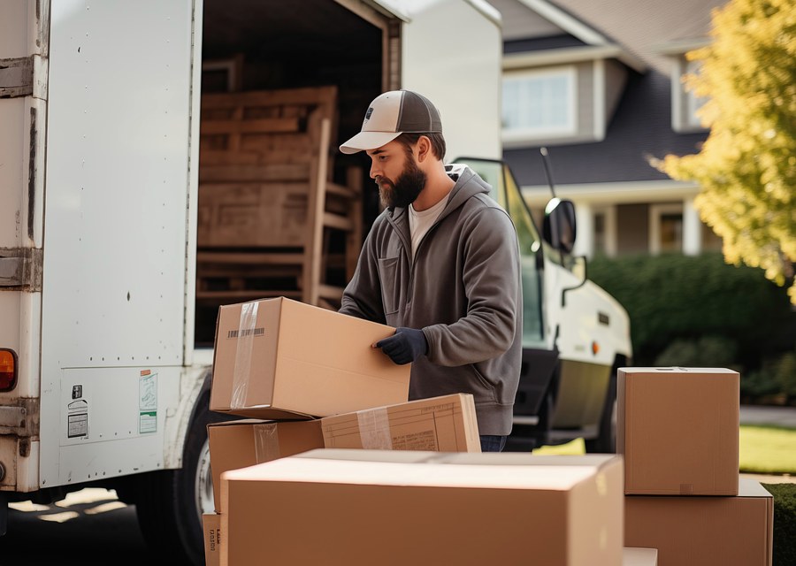 Movers loading a truck in Denver, Colorado