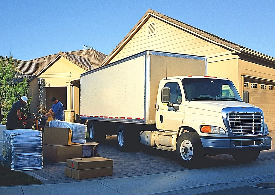 Movers loading a truck in Montgomery, Alabama