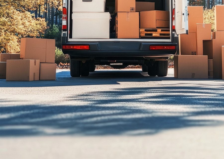 Movers loading a truck in Detroit, Michigan