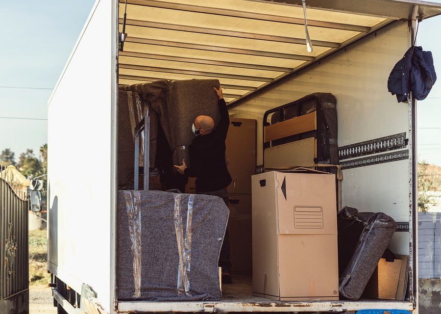 Movers loading a truck in Tucson, Arizona