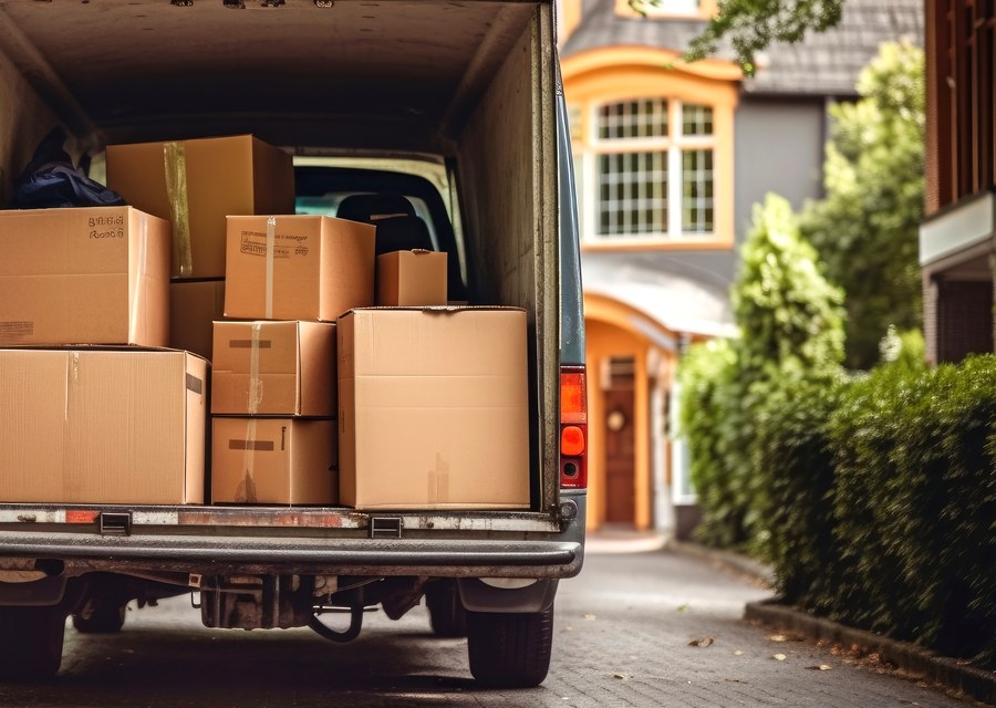Movers loading a truck in Hartford, Connecticut