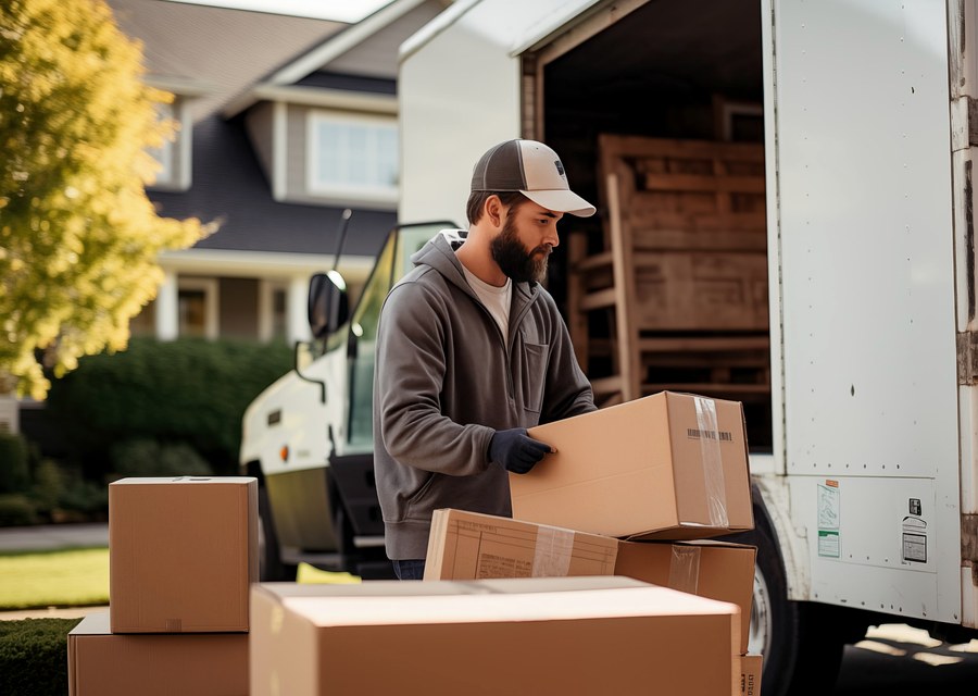 Movers loading a truck in Wichita, Kansas