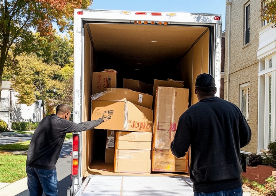 Movers loading a truck in Wilmington, Delaware