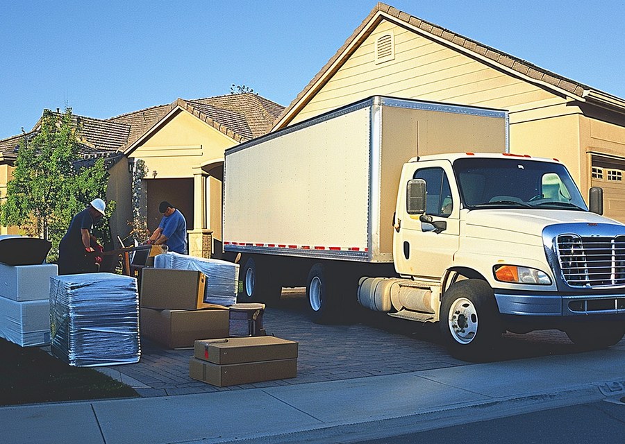 Movers loading a truck in Overland Park, Kansas