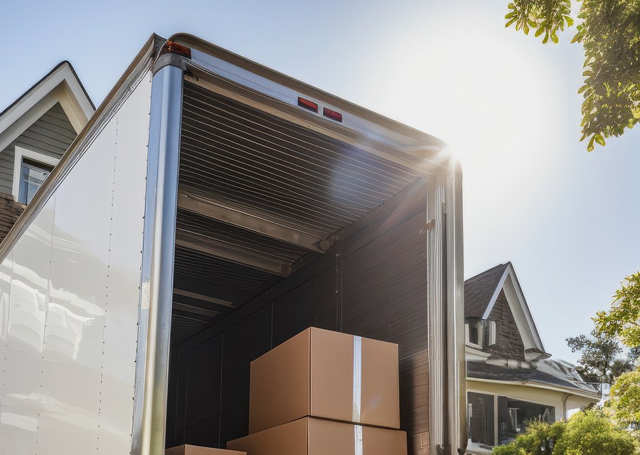 Movers loading a truck in Bellevue, Nebraska