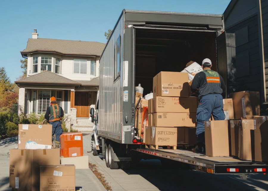 Movers loading a truck in Lower Paxton, Pennsylvania