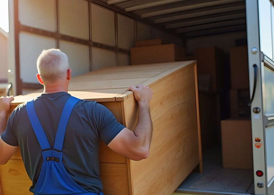 Movers loading a truck in Akron, Ohio