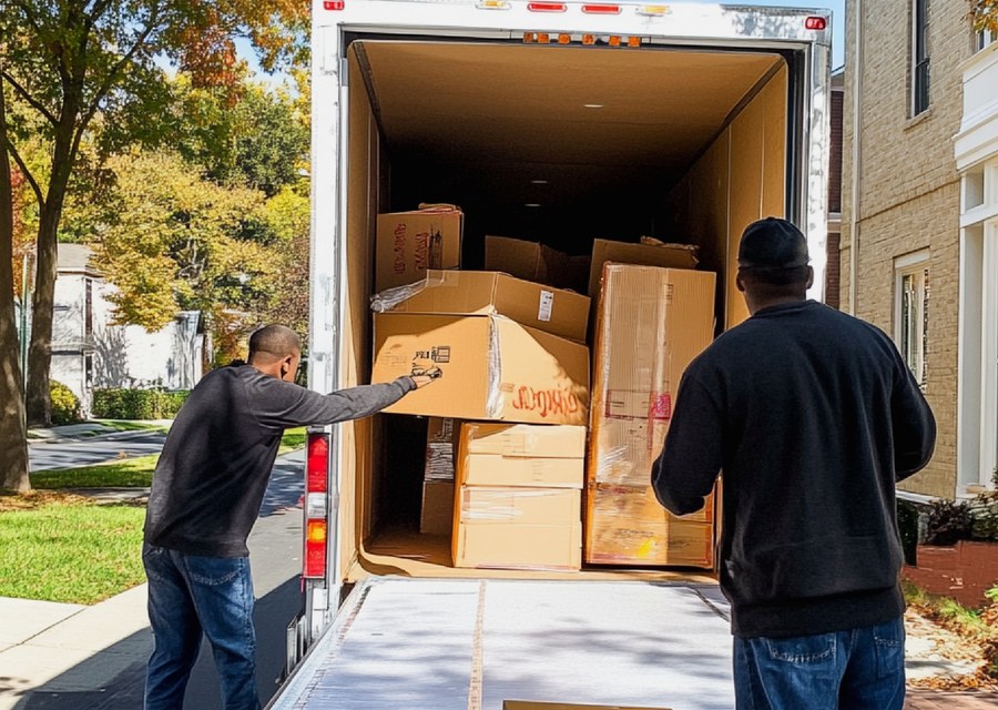 Movers loading a truck in Rapid City, South Dakota