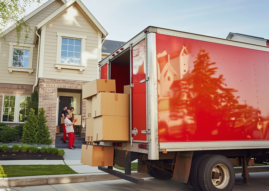 Movers loading a truck in Houston, Texas