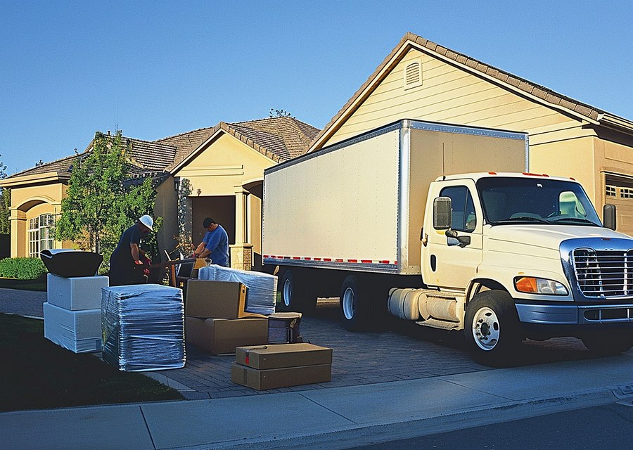 Movers loading a truck in Hattiesburg, Mississippi