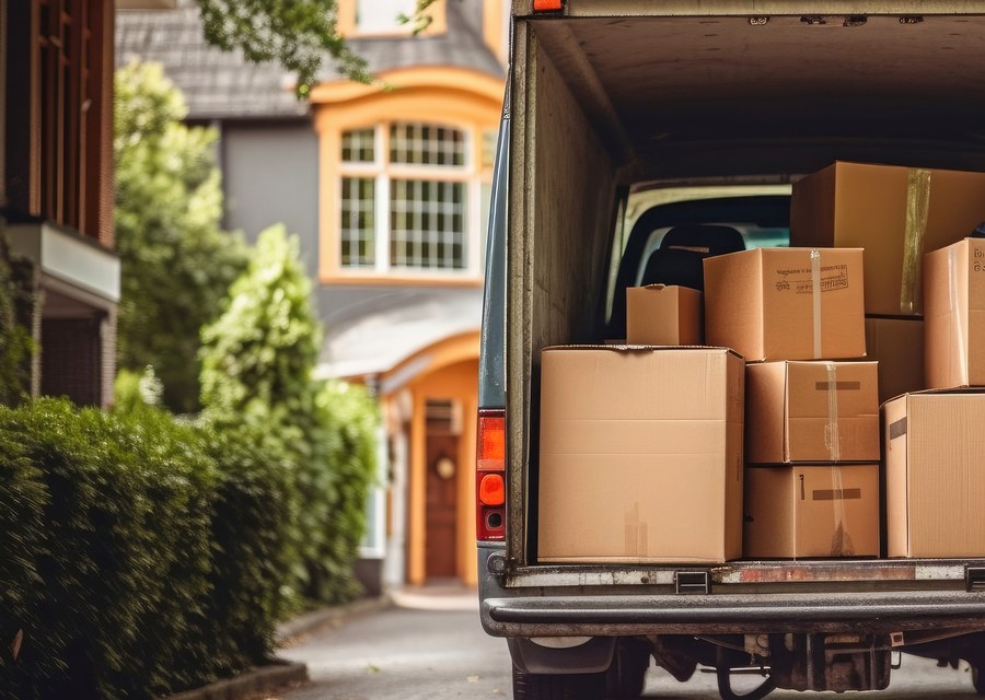 Movers loading a truck in Plymouth, Minnesota